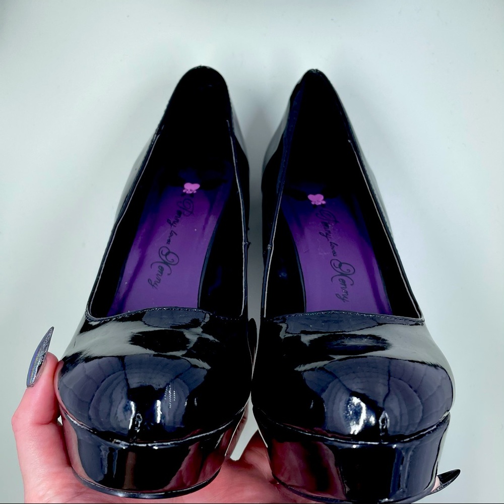 Black Patent Platform High Heels